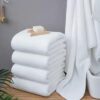 White Towels 100% Cotton, 650gsm Bathroom towels Super Absorbent and Soft Hotel Towels, Ideal for Use in Hotels and Restaurants