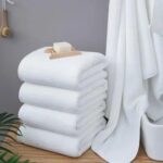 White Towels 100% Cotton, 600gsm Bathroom towels Super Absorbent and Soft Hotel Towels, Ideal for Use in Hotels and Restaurants