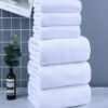 White Towels 100% Cotton, 650gsm Bathroom towels Super Absorbent and Soft Hotel Towels, Ideal for Use in Hotels and Restaurants