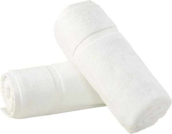 Bath Mat 50x80cm 100% Cotton, 1000gsm, Soft & Absorbent, White Frame Design, Luxury Bathroom Rug, Non-Slip, Quick-Dry