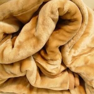 Premium Plush Mink Camel color Blanket Soft & Cozy, Warm Throw, Single Size, Luxury Bedding, Ultra-Soft