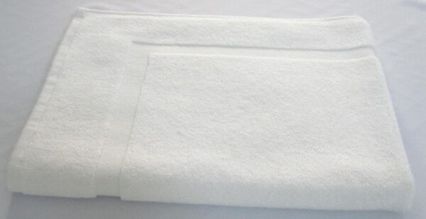 Bath Mat 50x80cm 100% Cotton, 1000gsm, Soft & Absorbent, White Frame Design, Luxury Bathroom Rug, Non-Slip, Quick-Dry