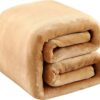 Premium Plush Mink Camel color Blanket Soft & Cozy, Warm Throw, Single Size, Luxury Bedding, Ultra-Soft